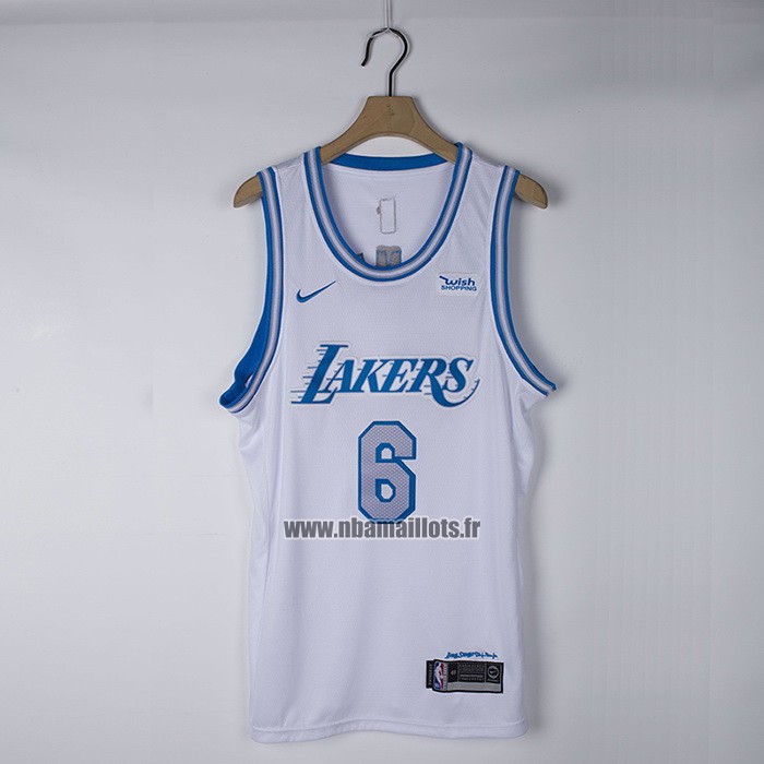 Maillot Los Angeles Lakers LeBron James NO 6 Ville 2021-22 Blanc